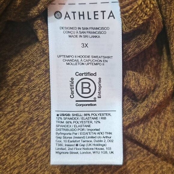 Athleta Uptempo II Hoodie Sweatshirt Mahogany Heather Plus Size 3X - Picture 5 of 11